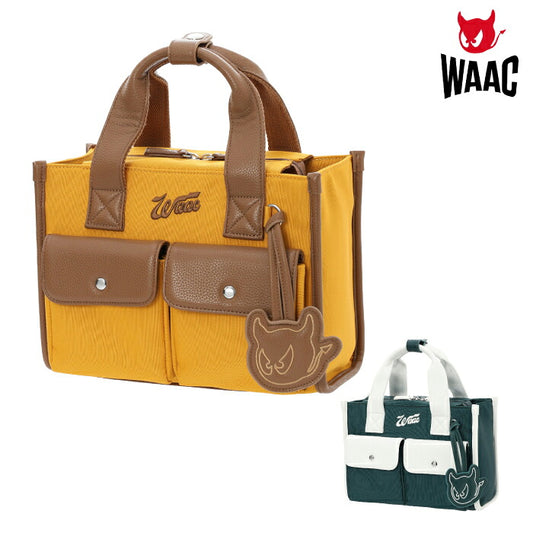 WAAC ワック ゴルフ メンズ レディース キャンバスカートバッグ ワッキーチャーム付き 2WAY仕様 収納力充実 ポケット外側5内側2 072264820