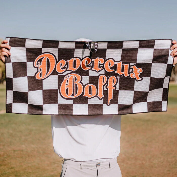 DEVEREUX GOLF デヴァローゴルフメンズ レディース Café Racer Skull Towel ゴルフタオル リバーシブル仕様 吸水性 速乾性 ハンギング用ループ配置 075362807