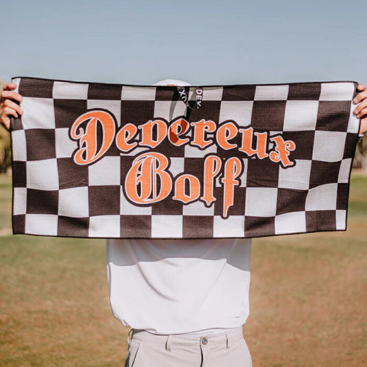 DEVEREUX GOLF デヴァローゴルフ メンズ レディース Café Racer Skull Towel ゴルフタオル リバーシブル仕様 吸水性 速乾性 ハンギング用ループ配置 075362807