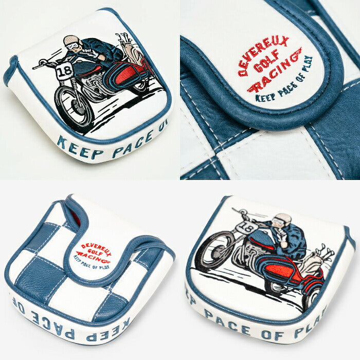 DEVEREUX GOLF デヴァローゴルフ メンズ レディース Checkered Sidecar Mallet Cover マレットパターカバー ユニバーサルデザイン センターシャフトのマレットパター対応 内側極厚ボア素材 075364833