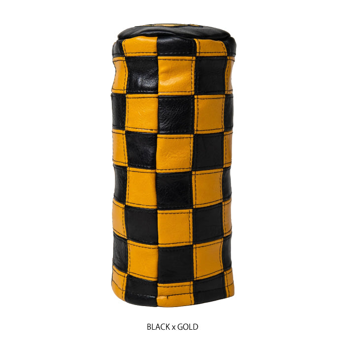 DEVEREUX GOLF デヴァローゴルフ メンズ レディース Checkered Barrel Driver Cover ドライバー用バレルヘッドカバー パッチワークチェッカー スカルアイコン 075364851
