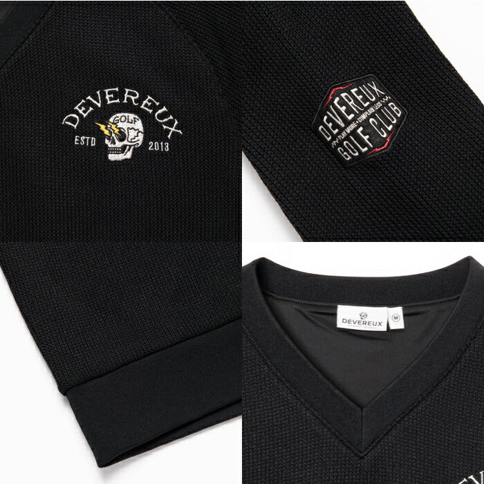 DEVEREUX GOLF デヴァローゴルフ ゴルフウェア メンズ ショッカースカルクォーターゲージ 裏付きプルオーバー 型崩れ防止 防寒性 075754015