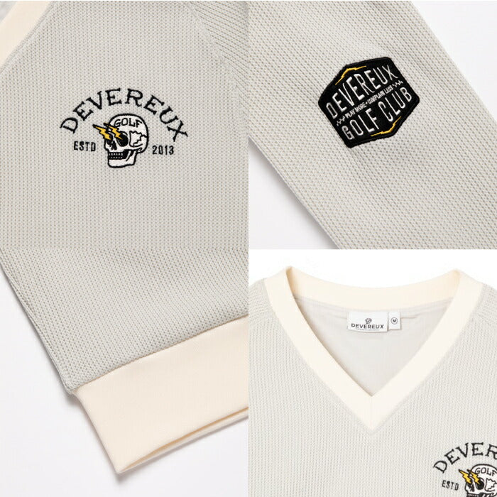 DEVEREUX GOLF デヴァローゴルフ ゴルフウェア メンズ ショッカースカルクォーターゲージ 裏付きプルオーバー 型崩れ防止 防寒性 075754015