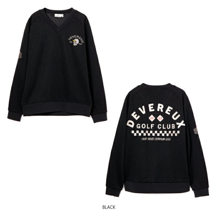 DEVEREUX GOLF デヴァローゴルフ ゴルフウェア メンズ ショッカースカルクォーターゲージ 裏付きプルオーバー 型崩れ防止 防寒性 075754015