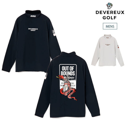 DEVEREUX GOLF デヴァローゴルフ ゴルフウェア メンズ Out of bounds バックフリースモック ロングスリーブ モックネック 長袖シャツ 4WAYストレッチ 防風機能 日本製 075754018