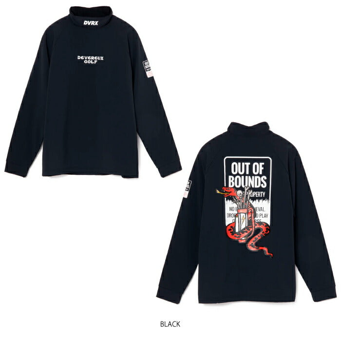 DEVEREUX GOLF デヴァローゴルフ ゴルフウェア メンズ Out of bounds バックフリースモック ロングスリーブ モックネック 長袖シャツ 4WAYストレッチ 防風機能 日本製 075754018