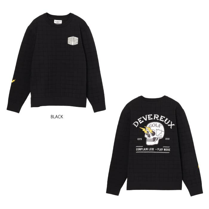 DEVEREUX GOLF デヴァローゴルフ ゴルフウェア メンズ ショッカースカルミラノリブアイレットクルーニット セーター 075754703