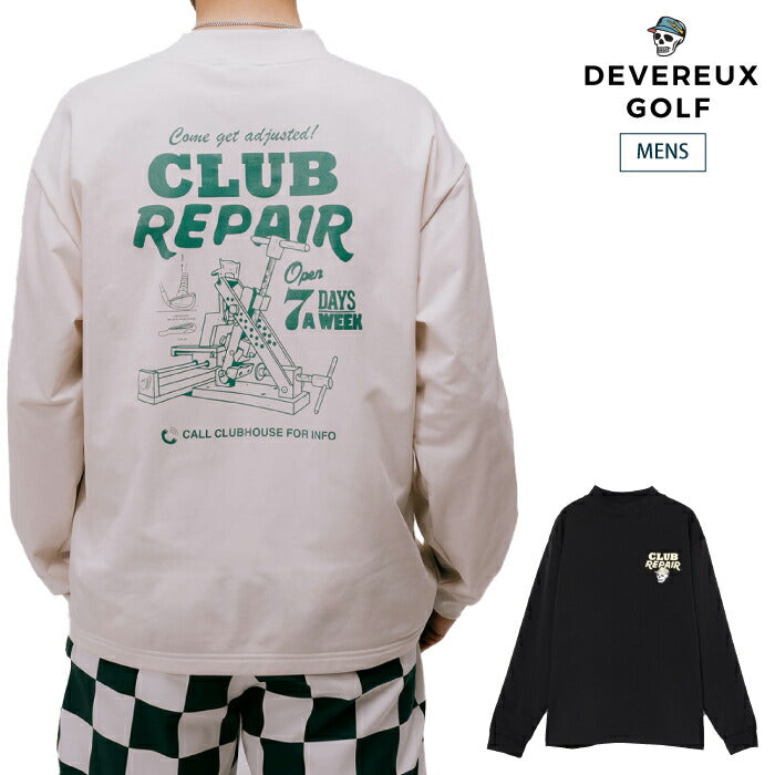 DEVEREUX GOLF デヴァローゴルフ ゴルフウェア メンズ DVG Authentic Pile MOCK TEE 長袖モックネックシャツ プルオーバー 吸水速乾性 UVカット機能 保温性 通気性 日本製 075762011