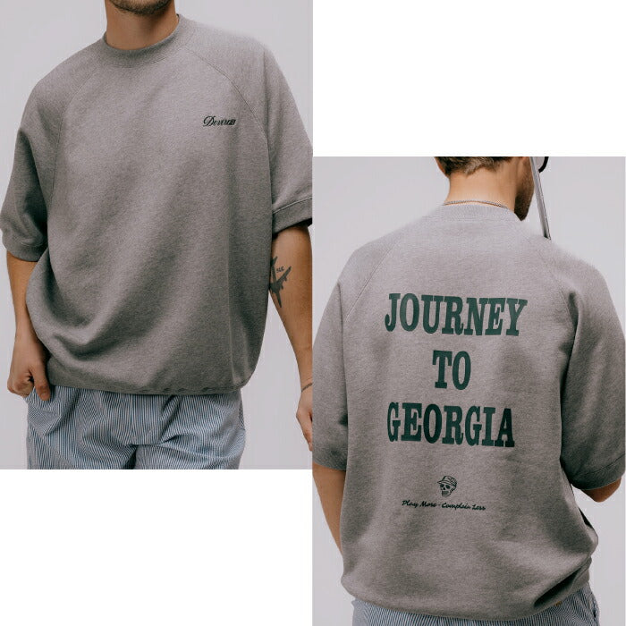 DEVEREUX GOLF デヴァローゴルフ ゴルフウェア メンズ DVG SL SWEAT 半袖スウェットシャツ 軽量 速乾性 日本製 075762013