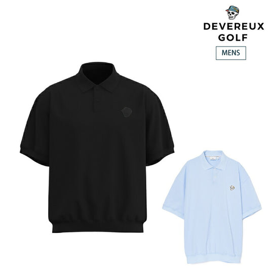 DEVEREUX GOLF デヴァローゴルフ ゴルフウェア メンズ DVG TECH-SKULL CADDIE POLO 半袖ポロシャツ 通気性 吸汗速乾 UVカット ボックスシルエット 日本製 075762015