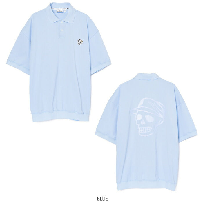 DEVEREUX GOLF デヴァローゴルフゴルフウェア メンズ DVG TECH-SKULL CADDIE POLO 半袖ポロシャツ通気性 吸汗速乾 UVカバー ボックスシルエット 日本製 075762015