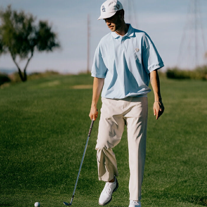 DEVEREUX GOLF デヴァローゴルフゴルフウェア メンズ DVG TECH-SKULL CADDIE POLO 半袖ポロシャツ通気性 吸汗速乾 UVカバー ボックスシルエット 日本製 075762015