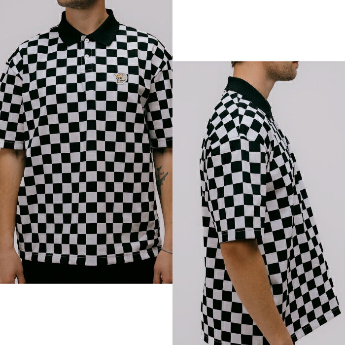 DEVEREUX GOLF デヴァローゴルフゴルフウェア メンズ DVG CHECK MATE POLO 半袖ポロシャツ 形態安定  抗ピル 吸水速乾 UVカバー 075762021