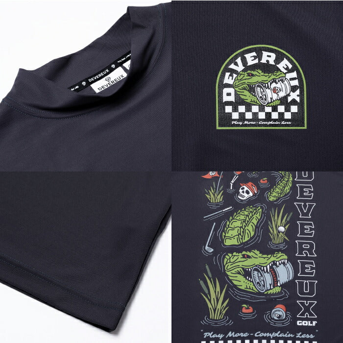 DEVEREUX GOLF デヴァローゴルフゴルフウェア メンズ DVG CROCO MOCK NECK 半袖モックネックシャツ半袖シャツ吸水速乾性 ストレッチ性 UVカバー 上品 075762022