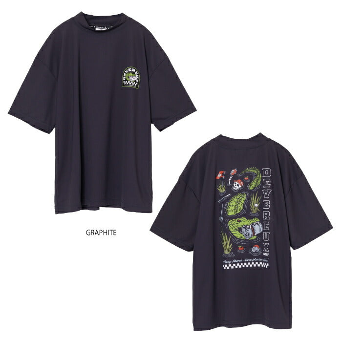 DEVEREUX GOLF デヴァローゴルフゴルフウェア メンズ DVG CROCO MOCK NECK 半袖モックネックシャツ半袖シャツ吸水速乾性 ストレッチ性 UVカバー 上品 075762022