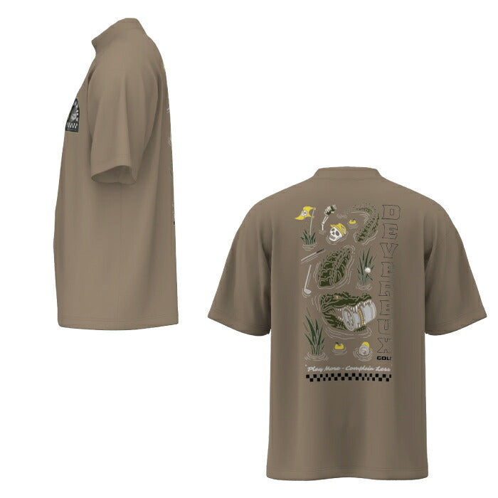 DEVEREUX GOLF デヴァローゴルフゴルフウェア メンズ DVG CROCO MOCK NECK 半袖モックネックシャツ半袖シャツ吸水速乾性 ストレッチ性 UVカバー 上品 075762022