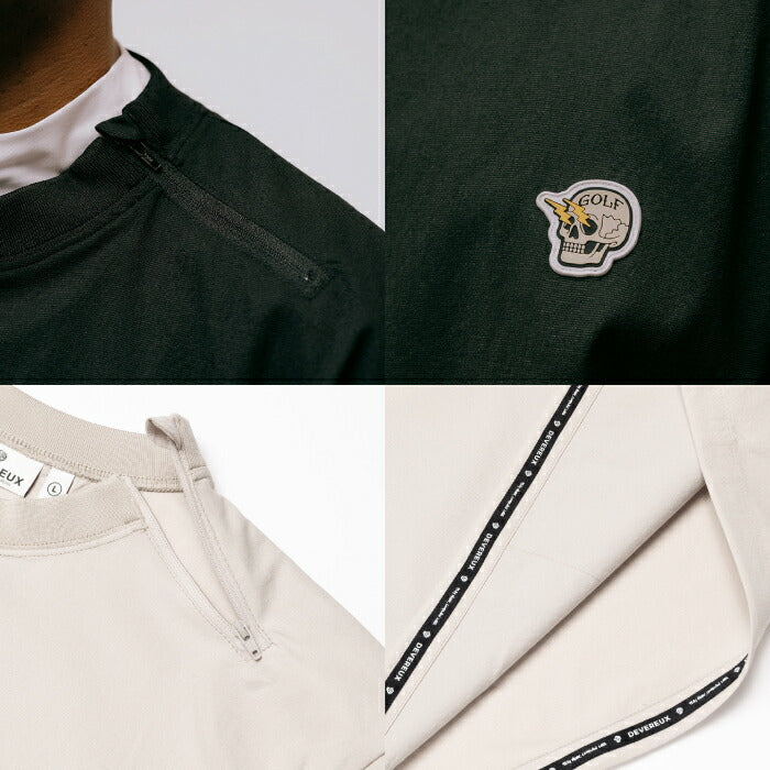 DEVEREUX GOLF デヴァローゴルフゴルフウェア メンズ DVG CREW PASTE 長袖ブルゾン かぶり プルオーバー 4WAYストレッチ撥水機能 UVカバー 接触冷感 075762102