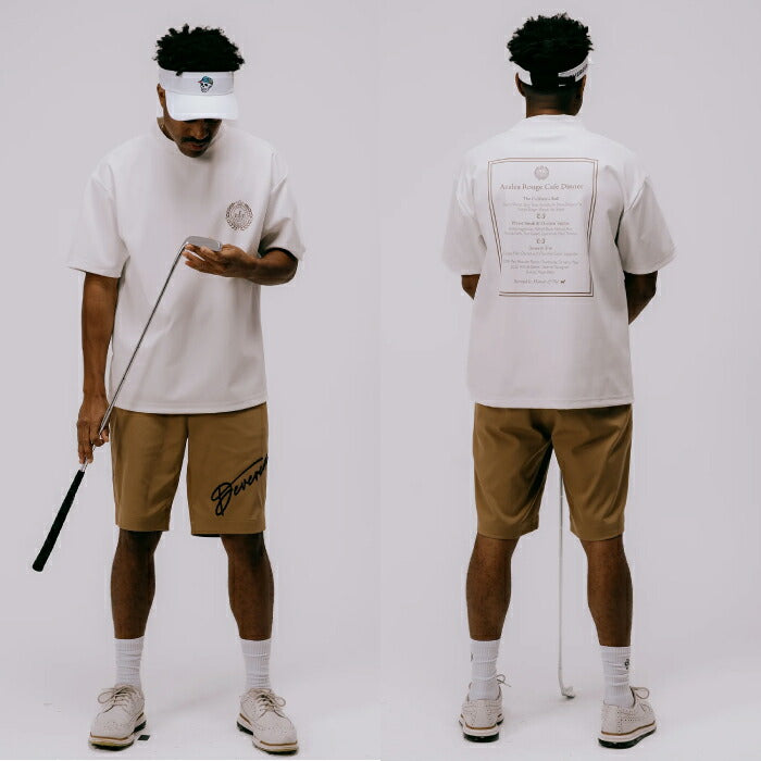 DEVEREUX GOLF デヴァローゴルフゴルフウェア メンズ DVG LOGO HALF PANTS ショートパンツ 撥水加工 速乾性 防シワ イージーケア 075762404