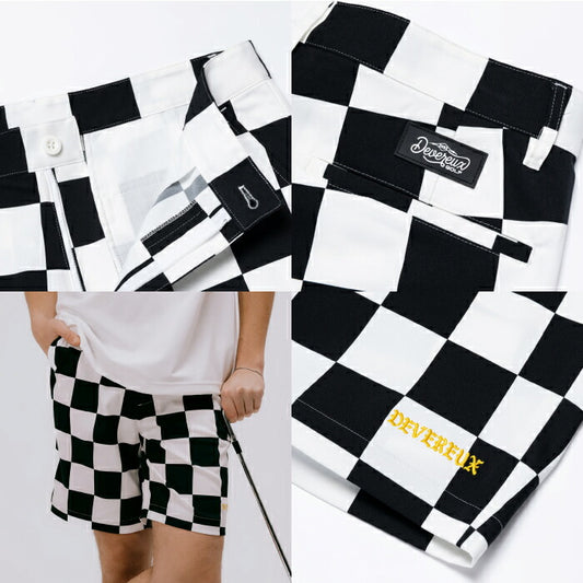 DEVEREUX GOLF デヴァローゴルフ ゴルフウェア メンズ DVG CHECK MATE HALF PANTS ショートパンツ 撥水 吸汗速乾 防シワ 075762410