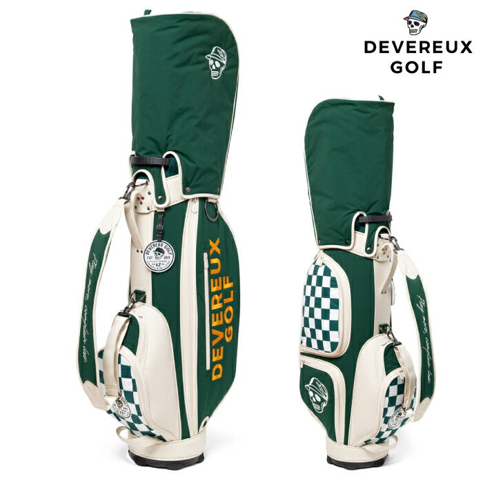 DEVEREUX GOLFデヴァローゴルフ メンズ レディース DVG JTG CB 自立式 キャディバッグチェッカー柄 スカルロゴ 妥協がない収納力 075762811