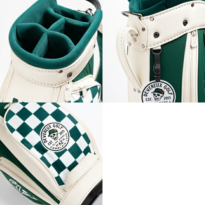 DEVEREUX GOLFデヴァローゴルフ メンズ レディース DVG JTG CB 自立式 キャディバッグチェッカー柄 スカルロゴ 妥協がない収納力 075762811