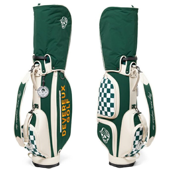 DEVEREUX GOLFデヴァローゴルフ メンズ レディース DVG JTG CB 自立式 キャディバッグチェッカー柄 スカルロゴ 妥協がない収納力 075762811