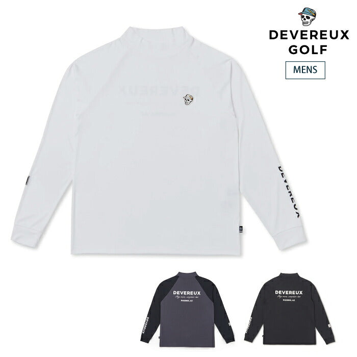 DEVEREUX GOLF デヴァローゴルフ ゴルフウェア メンズ DVG STANDARD LS MOCK TEE モックネック長袖Tシャツ 吸水速乾 ストレッチ UVカット 日本製 075764003