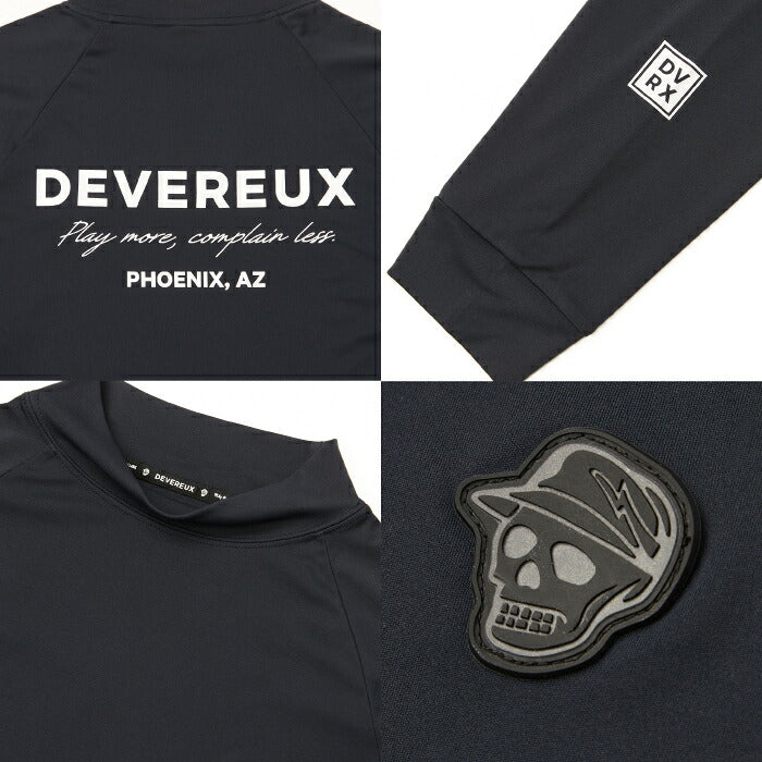 DEVEREUX GOLF デヴァローゴルフ ゴルフウェア メンズ DVG STANDARD LS MOCK TEE モックネック長袖Tシャツ 吸水速乾 ストレッチ UVカット 日本製 075764003