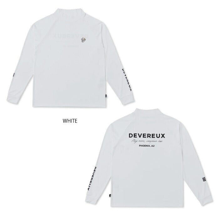 DEVEREUX GOLF デヴァローゴルフ ゴルフウェア メンズ DVG STANDARD LS MOCK TEE モックネック長袖Tシャツ 吸水速乾 ストレッチ UVカット 日本製 075764003