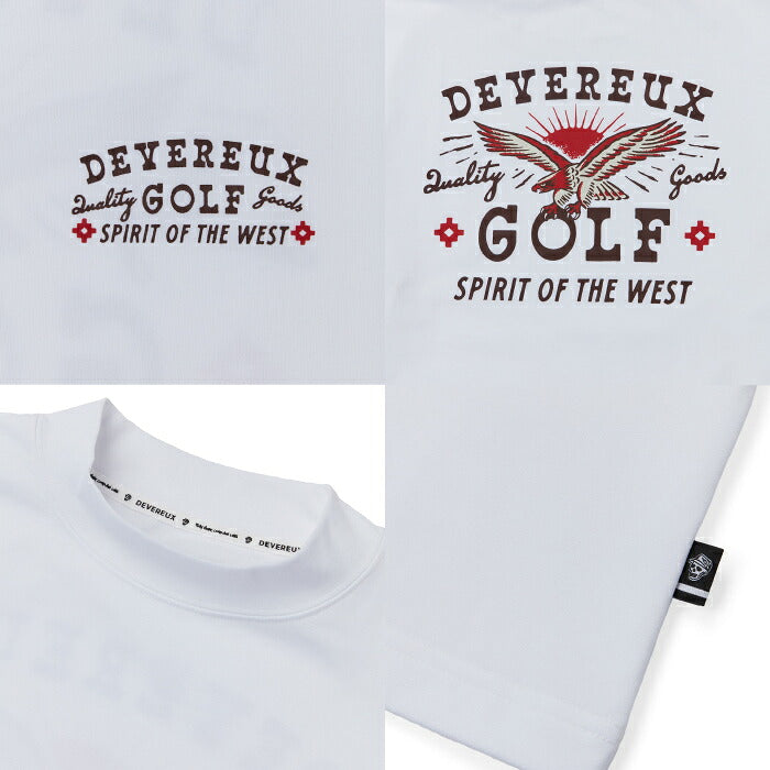 DEVEREUX GOLF デヴァローゴルフ ゴルフウェア メンズ DVG Spirit Of The West MOCK TEE モックネック長袖Tシャツ ストレッチ 吸水速乾 UVカット 日本製 075764005