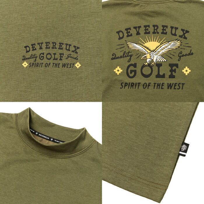 DEVEREUX GOLF デヴァローゴルフ ゴルフウェア メンズ DVG Spirit Of The West MOCK TEE モックネック長袖Tシャツ ストレッチ 吸水速乾 UVカット 日本製 075764005