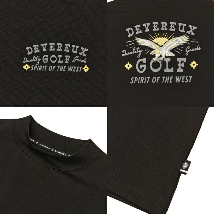 DEVEREUX GOLF デヴァローゴルフ ゴルフウェア メンズ DVG Spirit Of The West MOCK TEE モックネック長袖Tシャツ ストレッチ 吸水速乾 UVカット 日本製 075764005