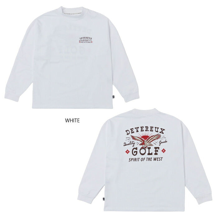 DEVEREUX GOLF デヴァローゴルフ ゴルフウェア メンズ DVG Spirit Of The West MOCK TEE モックネック長袖Tシャツ ストレッチ 吸水速乾 UVカット 日本製 075764005