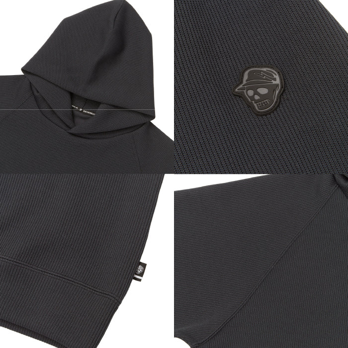 DEVEREUX GOLF デヴァローゴルフ ゴルフウェア メンズ DVG KNIT HOODIE ニット パーカー 軽量 二重構造 引っ掛かりにくい 日本製 075764703
