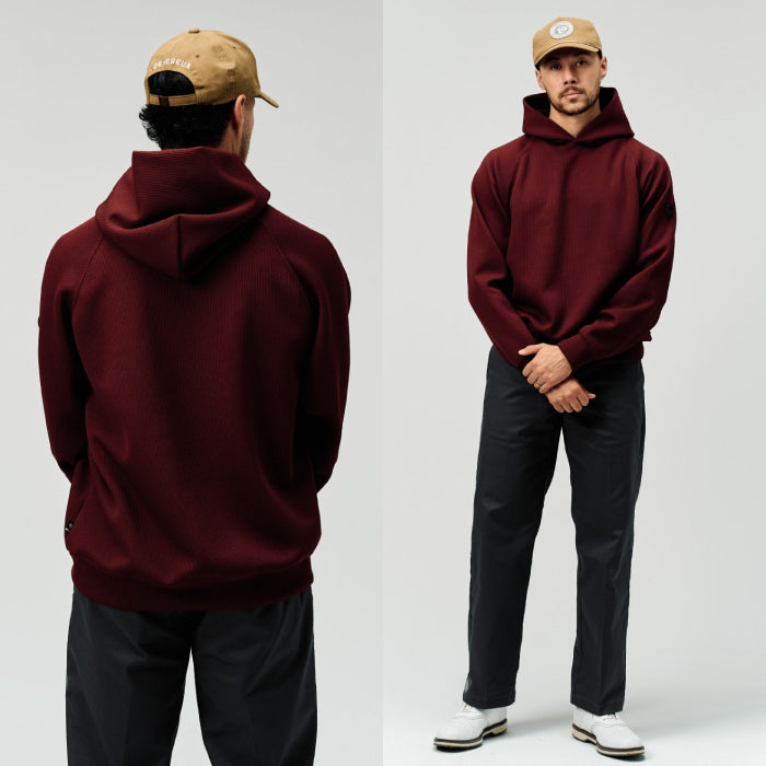 DEVEREUX GOLF デヴァローゴルフ ゴルフウェア メンズ DVG KNIT HOODIE ニット パーカー 軽量 二重構造 引っ掛かりにくい 日本製 075764703