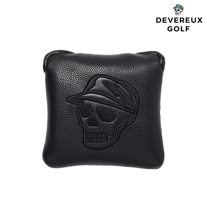 DEVEREUX GOLF デヴァローゴルフ メンズ レディース DVG Skull Icon Mallet Headcover マレットパターカバー オールブラック 高品質PUレザー採用 シリーズ商品あり 075764833