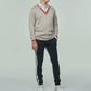 DECEMBERMAY ディセンバーメイ ゴルフウェア メンズ Avignon Fake layered Knit Polo MAN 長袖ニットポロ 保湿性 吸湿性 速乾性 上品な光沢感のあるテンセル素材 1-312-1005