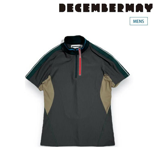 DECEMBERMAY ディセンバーメイ ハーフジップ半袖シャツ ゴルフウェア メンズ Brisk zipmoch shirt / MEN UVカット機能 遮熱効果 ダークグレー 1-405-0147