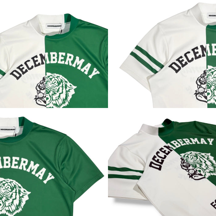 DECEMBERMAY ディセンバーメイ ゴルフウェア メンズ 半袖モックネックシャツ Lovers tiger bicolor mock neck shirt/ MEN 吸湿速乾 防透 紫外線防止 1-505-0151