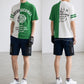 DECEMBERMAY ディセンバーメイ ゴルフウェア メンズ 半袖モックネックシャツ Lovers tiger bicolor mock neck shirt/ MEN 吸湿速乾 防透 紫外線防止 1-505-0151