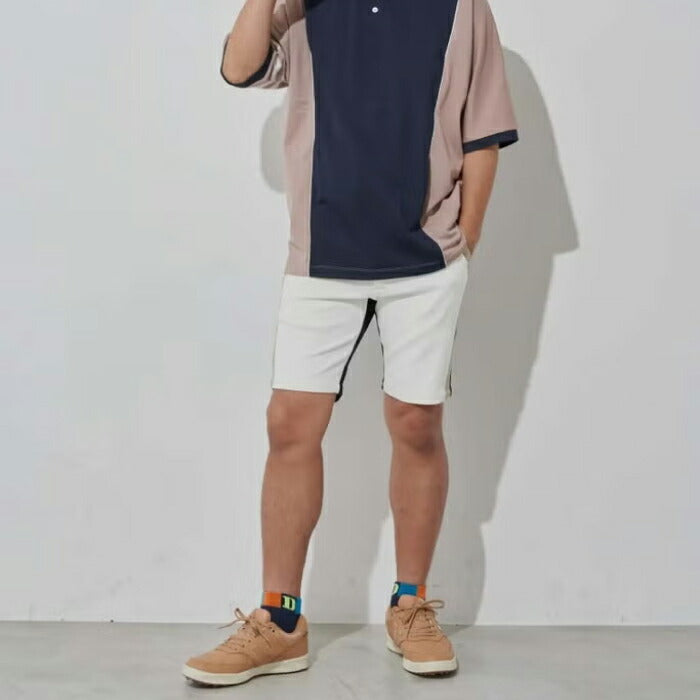 DECEMBERMAY ディセンバーメイ メンズ Slender Duality short Pants MEN バイカラーショートパンツ レギュラーフィットシルエット ストレッチ 1-505-2109