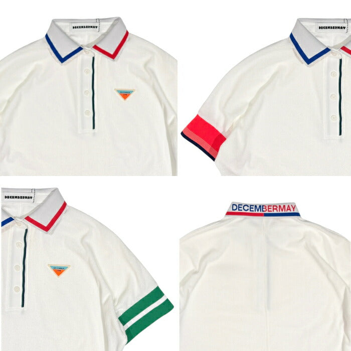 DECEMBERMAY ディセンバーメイ ゴルフウェア メンズ Dolman sleeve polo MEN 半袖ポロシャツ ポップな配色 1-605-0161