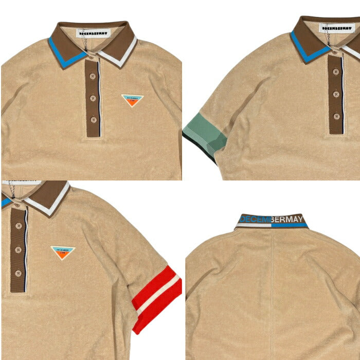 DECEMBERMAY ディセンバーメイ ゴルフウェア メンズ Dolman sleeve polo MEN 半袖ポロシャツ ポップな配色 1-605-0161