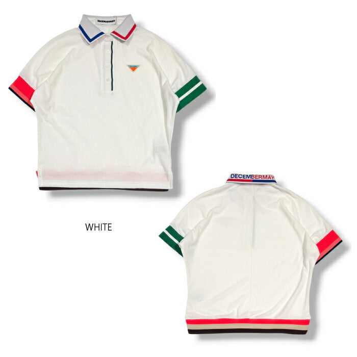 DECEMBERMAY ディセンバーメイ ゴルフウェア メンズ Dolman sleeve polo MEN 半袖ポロシャツ ポップな配色 1-605-0161