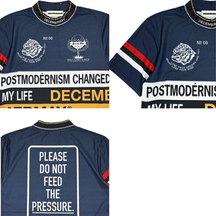 DECEMBERMAY ディセンバーメイ ゴルフウェア メンズ Post-modernism mock neck shirt MEN 半袖モックネックシャツ 軽量 接触冷感 1-605-0167