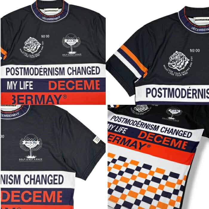 DECEMBERMAY ディセンバーメイ ゴルフウェア メンズ Post-modernism mock neck shirt MEN 半袖モックネックシャツ 軽量 接触冷感 1-605-0167