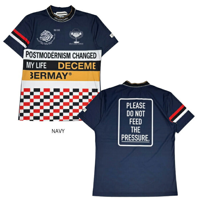DECEMBERMAY ディセンバーメイ ゴルフウェア メンズ Post-modernism mock neck shirt MEN 半袖モックネックシャツ 軽量 接触冷感 1-605-0167