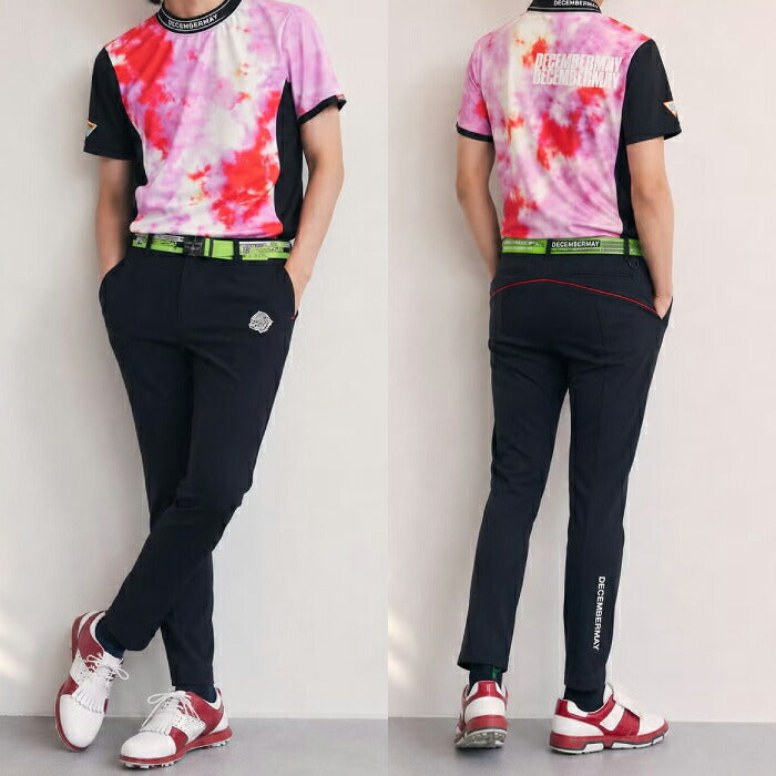 DECEMBERMAY ディセンバーメイ ゴルフウェア メンズ Side pocket comfortable pants MEN タイトフィットシルエットロングパンツ 吸水速乾性 接触冷感 防透け UVカット効果 ハイテンションストレッチ シワになりにくい 1-605-2061