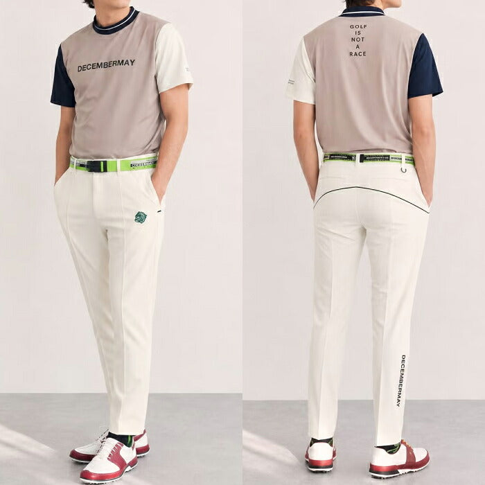 DECEMBERMAY ディセンバーメイ ゴルフウェア メンズ Side pocket comfortable pants MEN タイトフィットシルエットロングパンツ 吸水速乾性 接触冷感 防透け UVカット効果 ハイテンションストレッチ シワになりにくい 1-605-2061