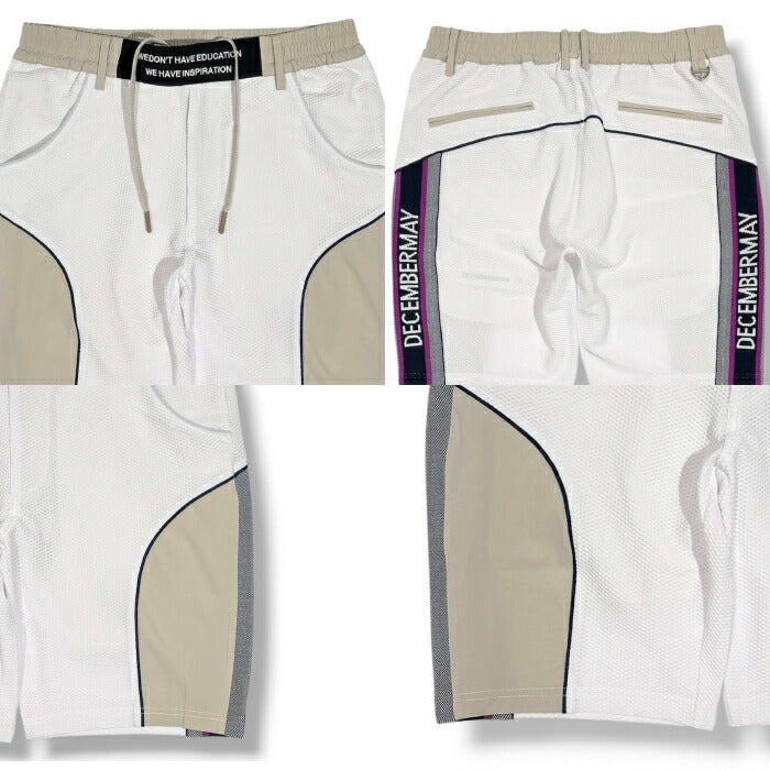 DECEMBERMAY ディセンバーメイ ゴルフウェア メンズ Coolness mesh × Rib shorts MEN ショートパンツ ストレッチ トリコットメッシュ素材 セットアップ対応 1-605-2128